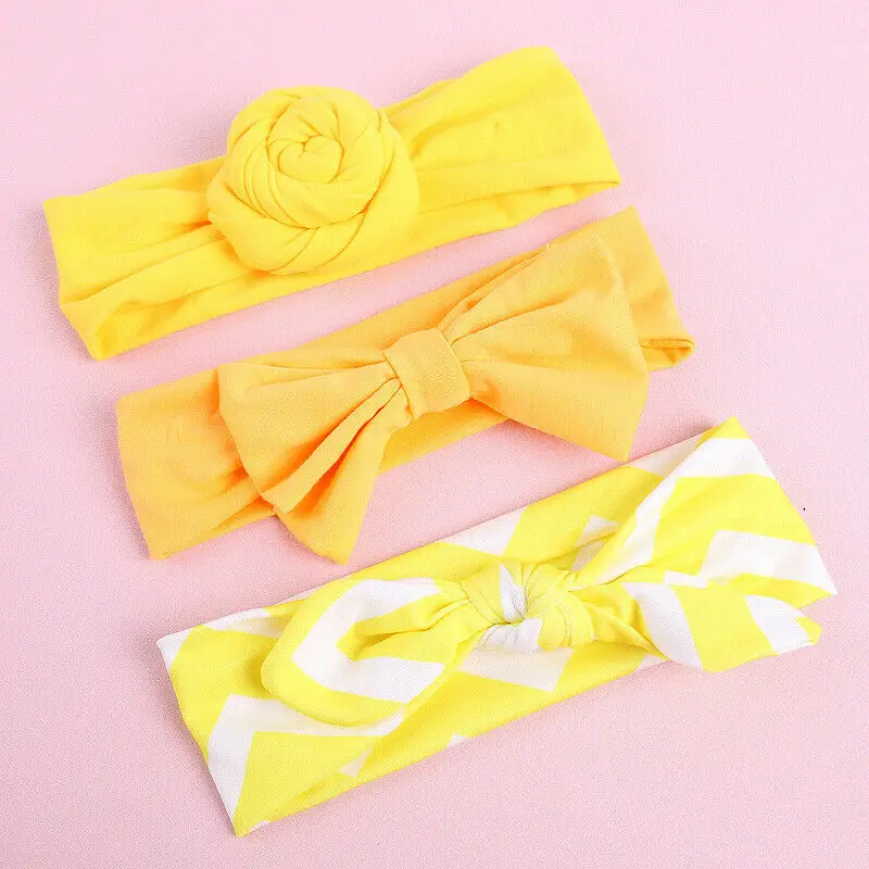 2019 Brand New 3PCS/Packet Hairband Toddler Kid Girl Boy Head Band Flower Print Bowknot Headband Elastic Hair Accessories Gifts | Детская