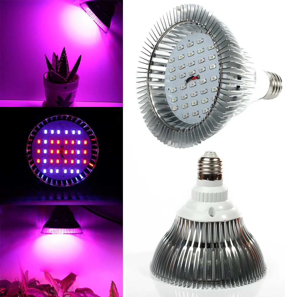 Светодиодная фитолампа для выращивания растений 24/36/58 Вт 85-265 в перем. Тока E27 -