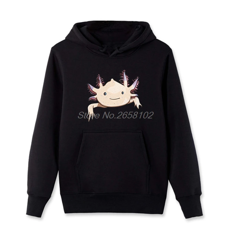 Axolotl друг Забавный мультфильм животных Печать мужские толстовки хлопок