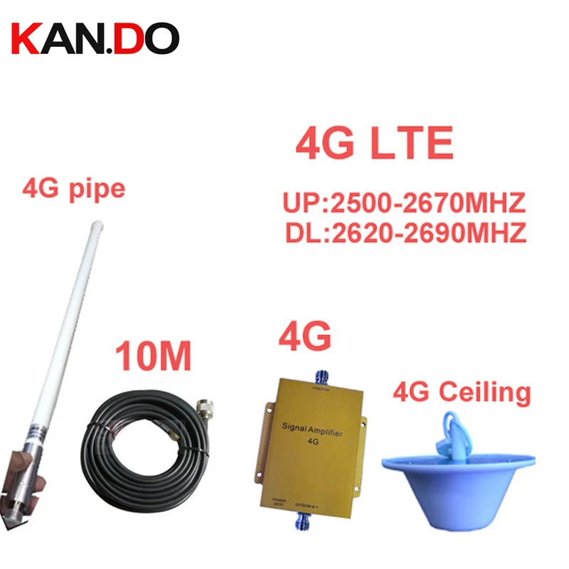 4G усилитель LTE Ретранслятор с кабелем 20 м и антенной сигнала FDD телефона 2500 2570 МГц
