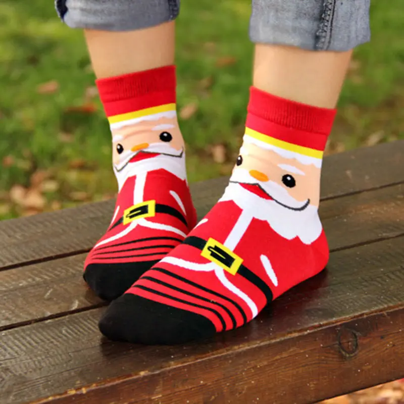 Men's Women's Santa Claus Cotton Socks Christmas Style Short Design Dress HE | Женская одежда
