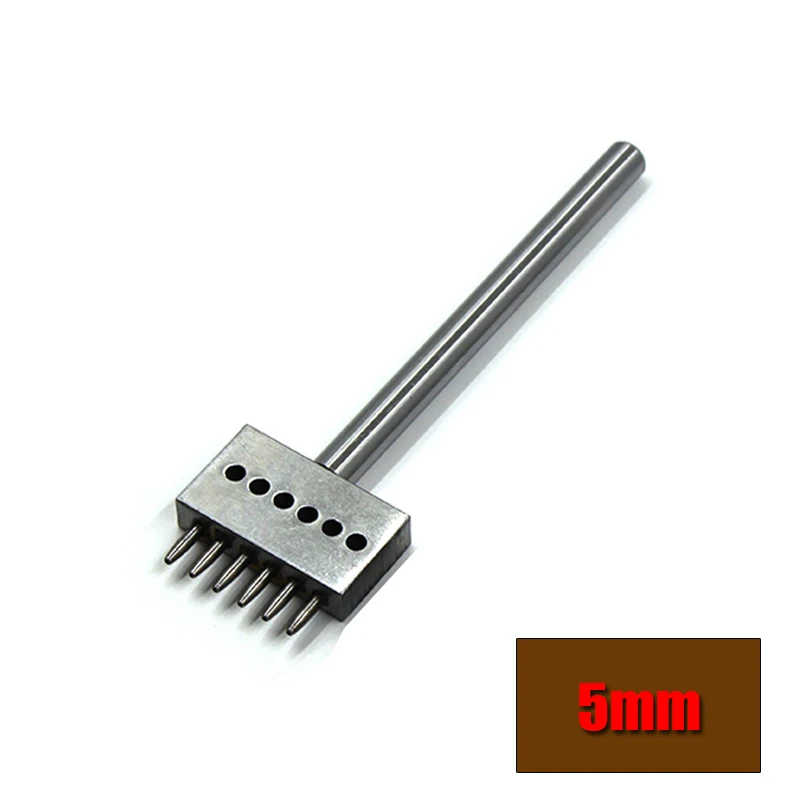 5mm6hole Кожевенного перфоратора, строки кругового выреза для прошитая кожа перфорации инструменты, расстояние между отверстиями 4/5/6/8 мм диаметр 1 мм - Цвет: 5mm6hole