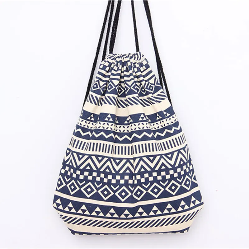 

Canvas Bag Botton Fabric Drawstring Backpack Cinch Bagpack Fashion Draw String Rucksack