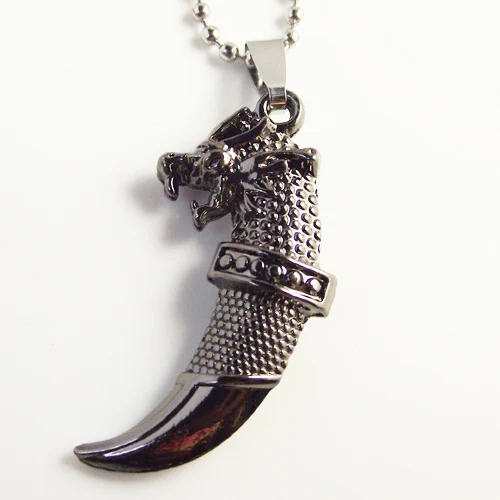 1 шт. винтажный амулет золотой серебряный сплав кулон волчий зуб волк счастливое