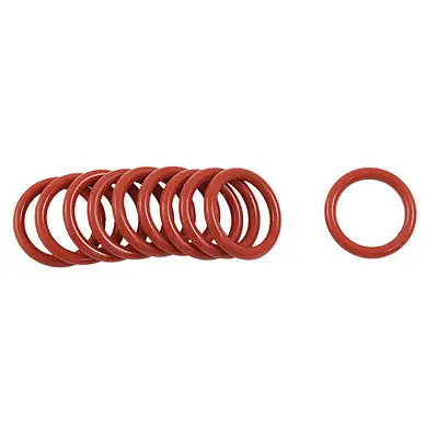 

10 Pcs 18mm OD Dark Red 13mm Inside Dia Silicone O Rings Oil Seals Gasket