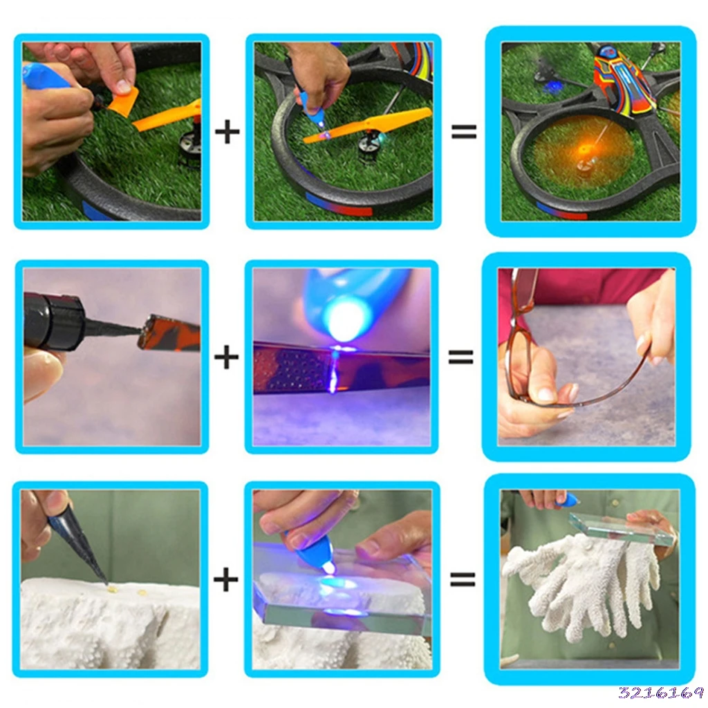 

5 Second Fix UV Light Glue 15ml with UV Lamp Strong Bonding For Ceramic Glass