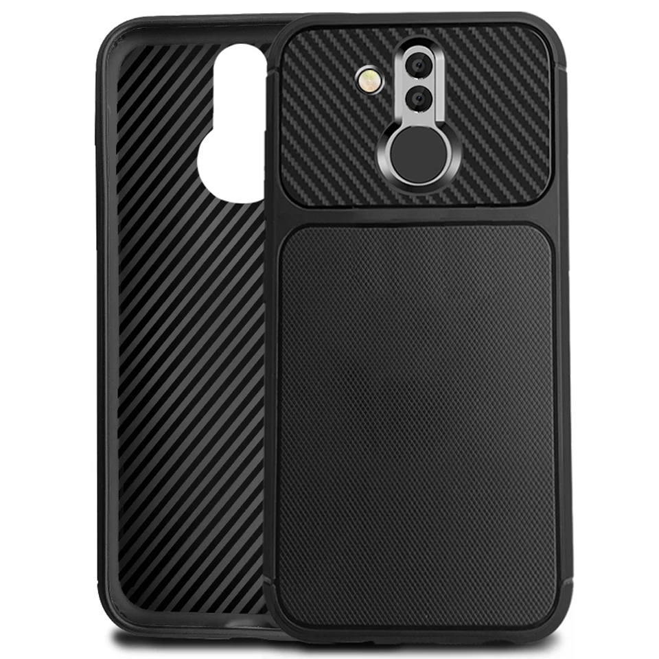 Armor Shockproof Phone Case For Huawei Mate 20 Lite Power Cover Pro Carbon Fiber TPU Silicone Back Cases |