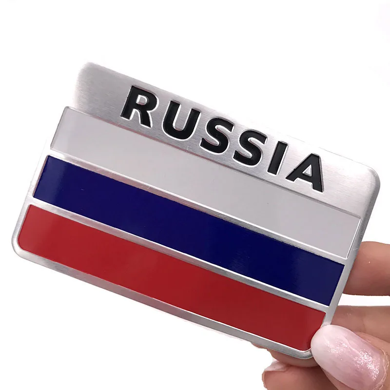 3d металлические наклейки для автомобиля Алюминий российский флаг квадратные
