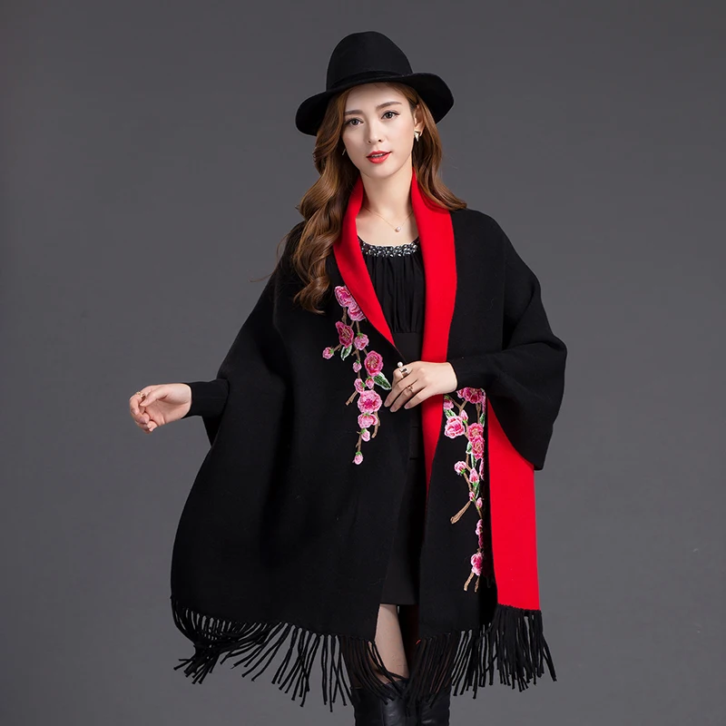 Брендовое Новое ювелирное женское кашемировое двустороннее пончо Zizith шаль с