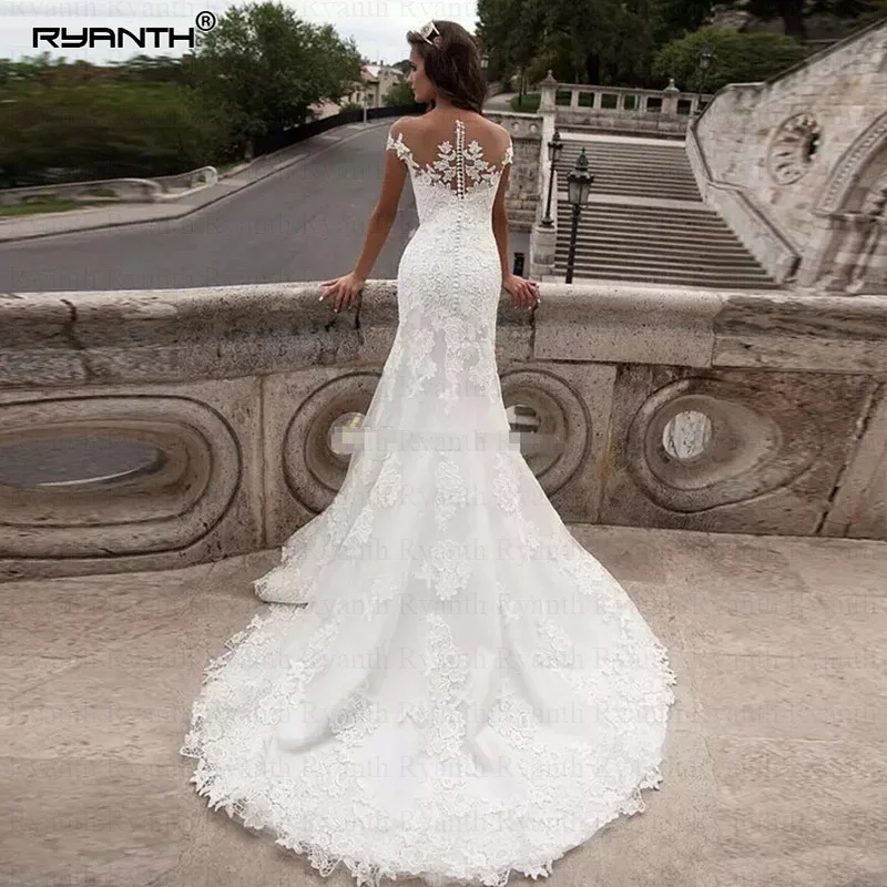 Винтажное свадебное платье с юбкой годе Ryanth модель 2019 года женское до пола