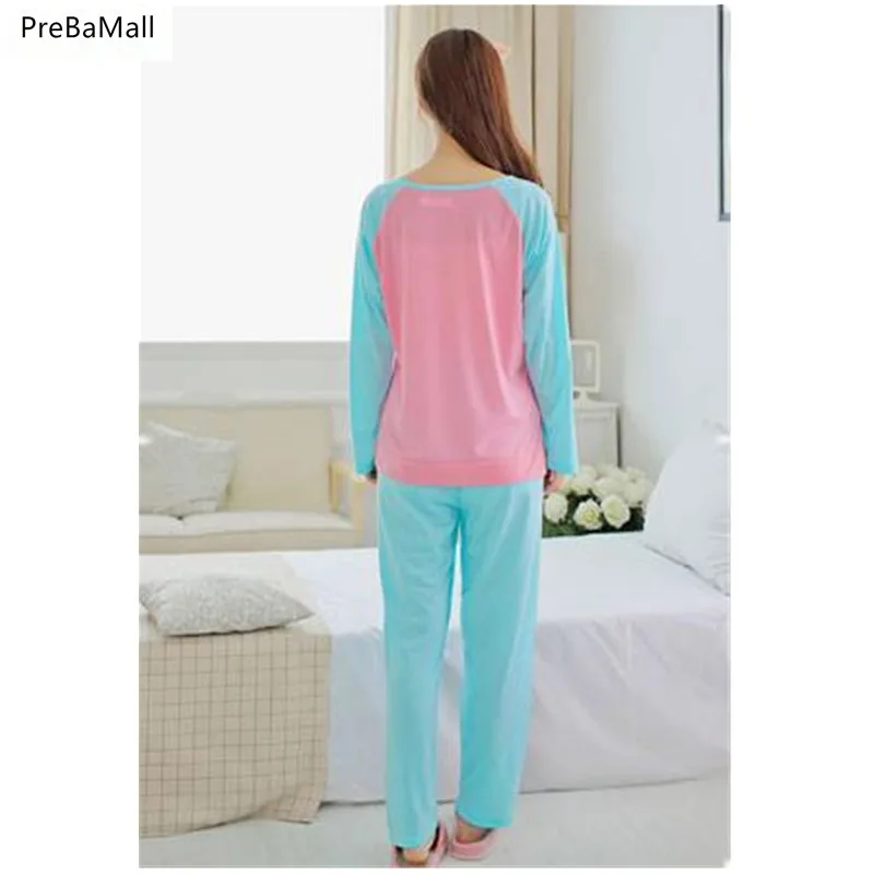 2019 Весна Пижамные комплекты для Для женщин с длинными рукавами одежда сна