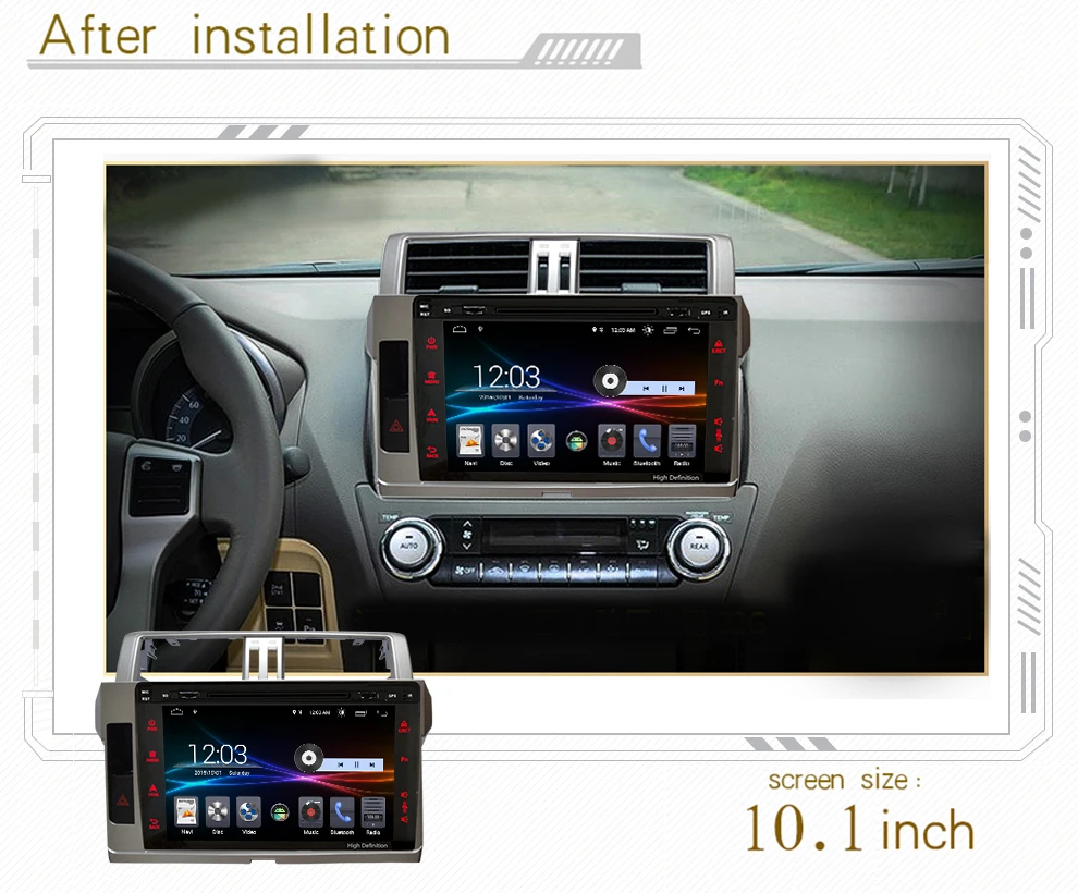 4G LTE Android 8.1 car gps multimedia video radio DVD player for toyota land cruiser prado 2013-2017 year navigation stereo | Автомобили и