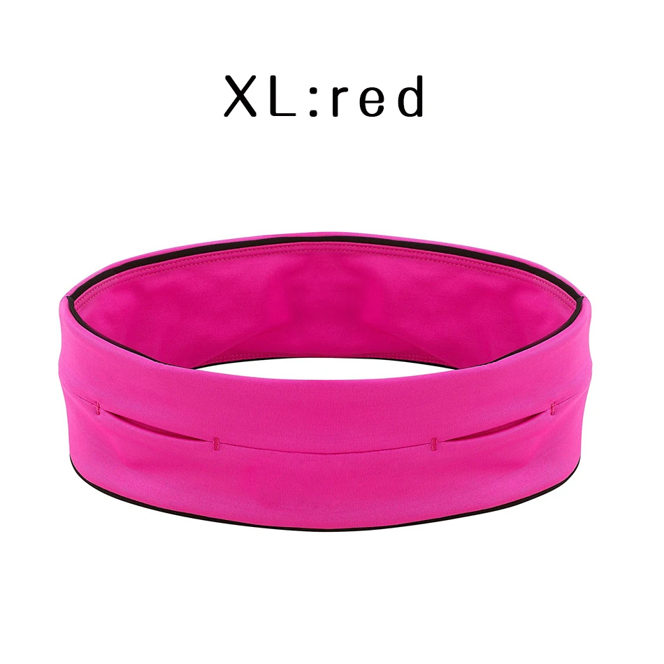 XL Red REXCHI Сверхлегкий ремень для бега для мужчин и женщин спортивная поясная сумка эластичный держатель для телефона пакет скрывающий Анти-Вор спортивные аксессуары - Цвет: XL Red