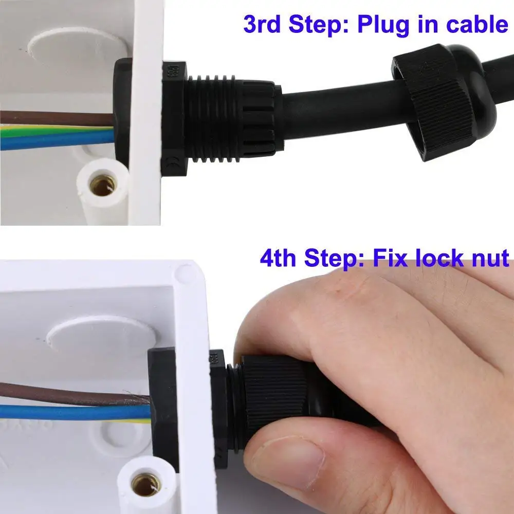 25PCS Nylon Cable Glands Waterproof Gland Joints Plastic PG7 PG9 PG11 PG13.5 PG16 | Обустройство дома