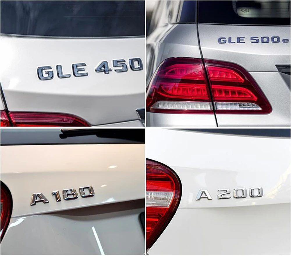 For Mercedes Benz SLK Class SLK300 SLk320 SLK350 R170 R171 R172 Chrome Number Letters Rear Trunk Emblem Badge Sticker