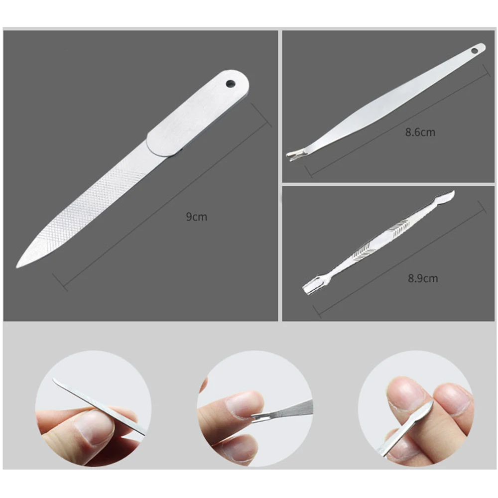 15Pcs/set Manicure Set Nail Clipper Kit Pedicure Utility Scissors Tweezer Knife Ear Pick Nails Art Tools With Case | Красота и