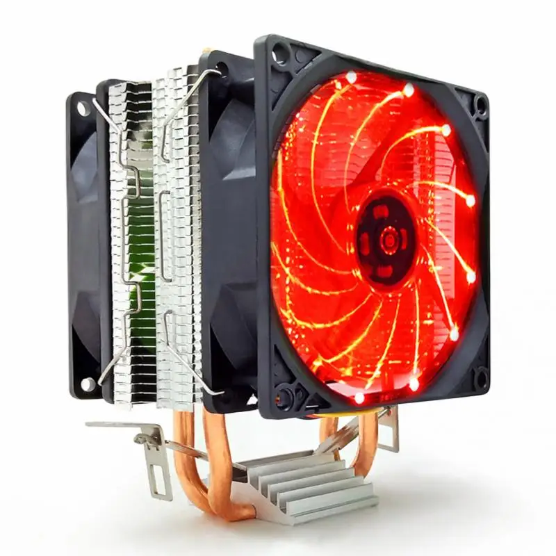 Гидравлический подшипник CPU кулер 3 pin двойной вентилятор для Intel AMD компьютерная