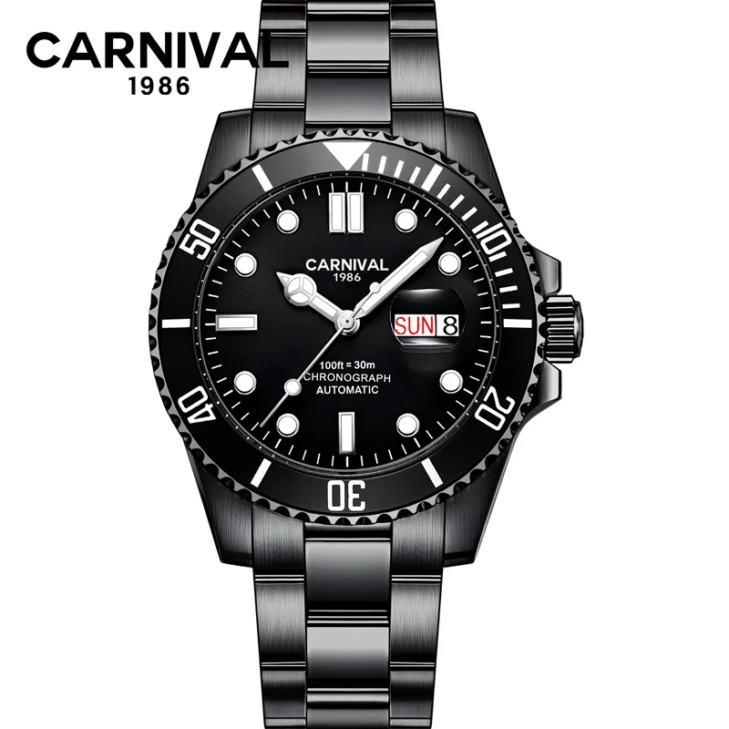 

2019 business watch Swim men Automatic Luminous clock men Real 30M waterproof Mechanical watch top brand relogio masculino