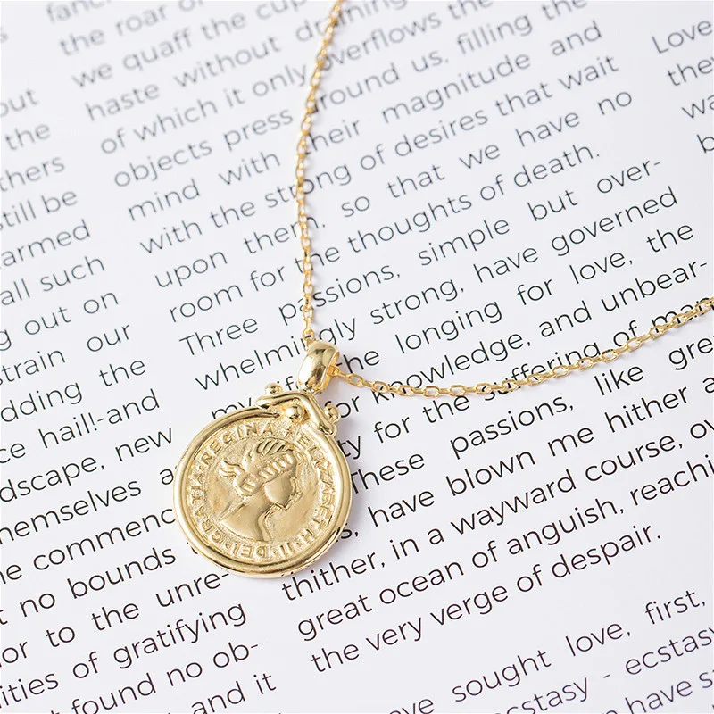 Flyleaf 18k золото луна ожерелье с портретом и кулоном для женщин из стерлингового