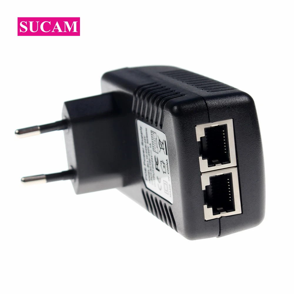 2 шт. 48В 500мА 0.5A 24 Вт POE инжектор Ethernet адаптер источник питания US AU EU UK вилка для ip