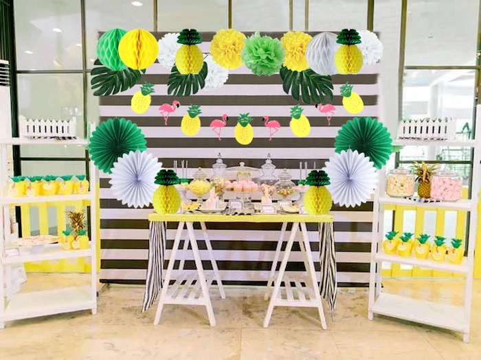 Ананас вечерние украшения комплект Фламинго ананас гирлянды пальмовых листьев