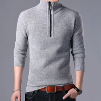 2021 mens sweaters stand collar autumn winter warm cashmere wool zipper pullover sweaters man casual knitwear slim fit tops men