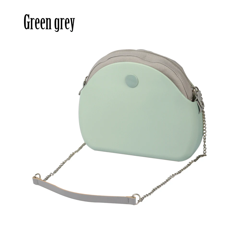 green grey Tanqu New O bag moon light Body with long chain waterproof inner pocket bag rubber silicon O moon light Obag women handbag - Цвет: green grey