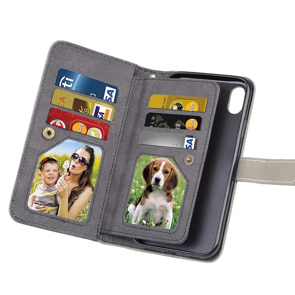 Capa Fundas для iphone XR XS Max 6 6 Plus 6s держатель чехол для iphone 7 8 plus XR XS кожаный чехол для телефона 9 слотов для карт