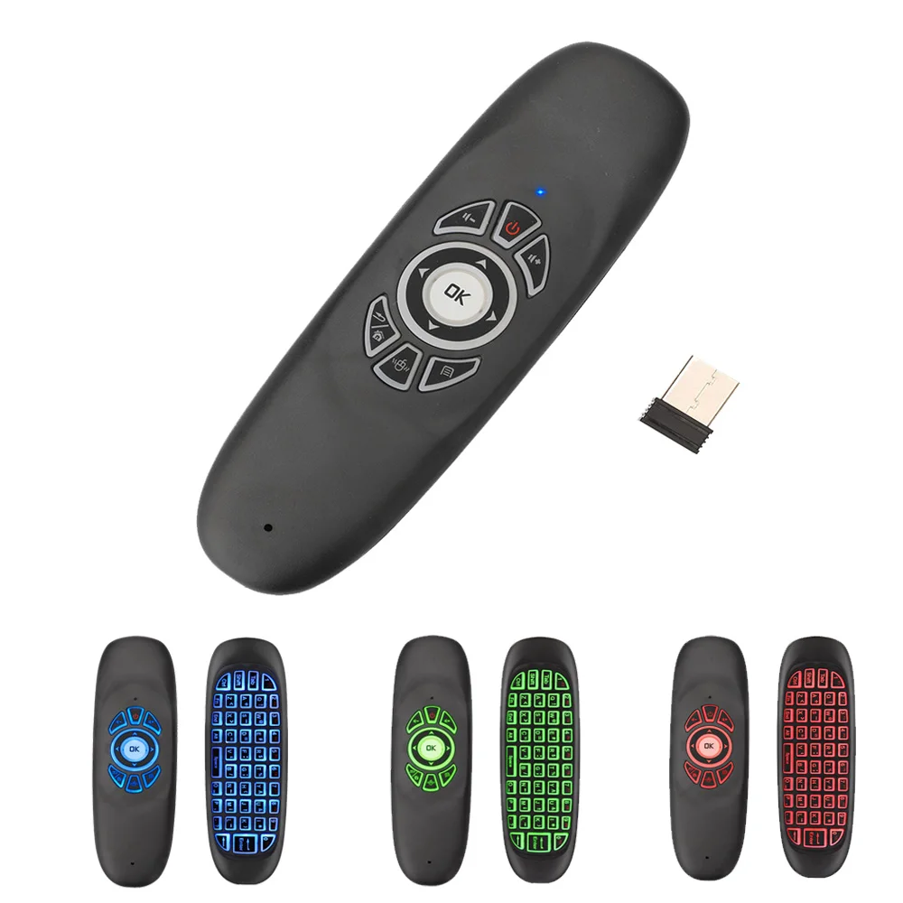 C120 Fly Air mouse Mini 2,4 ГГц Беспроводная клавиатура Русский/Английский ручной пульт дистанционного управления с гироскопом для Smart tv BOX/мини-ПК