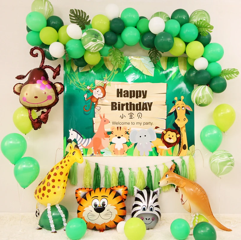 Baby Shower воздушные шарики в форме животных на день рождения джунгли вечерние для