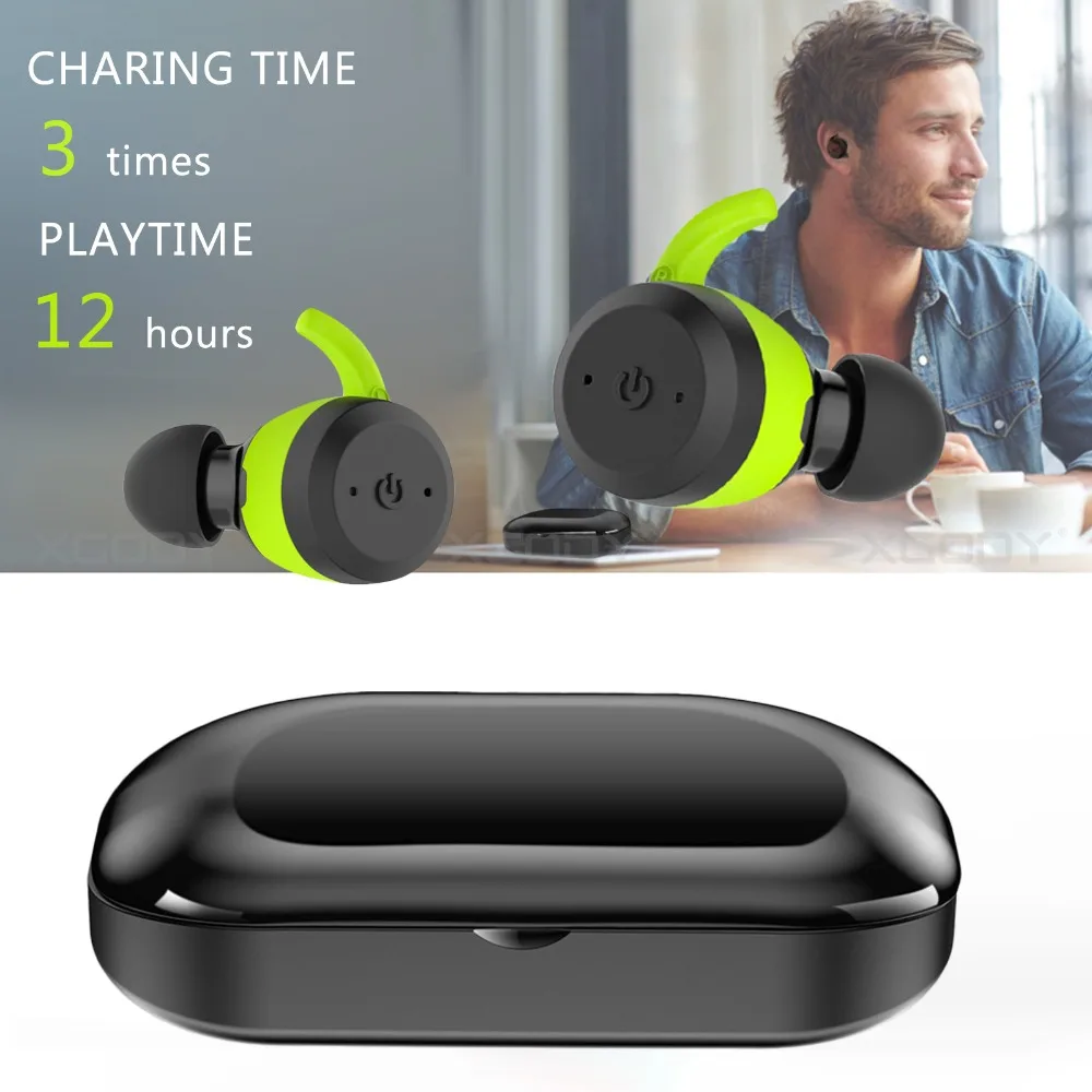 XGODY TWS BE1018 Bluetooth 5,0 Беспроводные наушники с зарядным устройством и активным шумоподавлением водонепроницаемые наушники IPX7