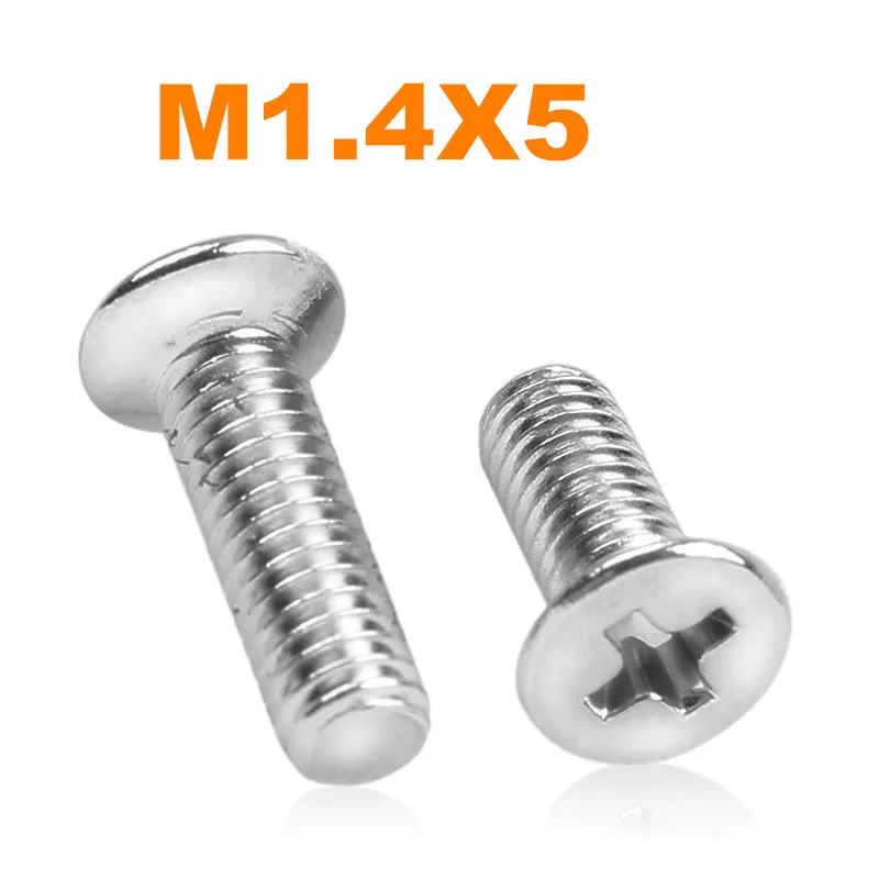 

1000pcs/lot M1.4*5 KM Countersunk / flat head philips micro machine screw nickel plated or black zinc