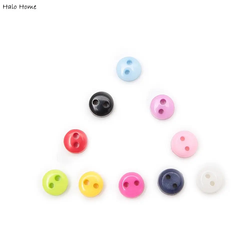 Красочные 100 шт Смешанные 2 отверстия Смола Милая супер Миниатюрный кнопки