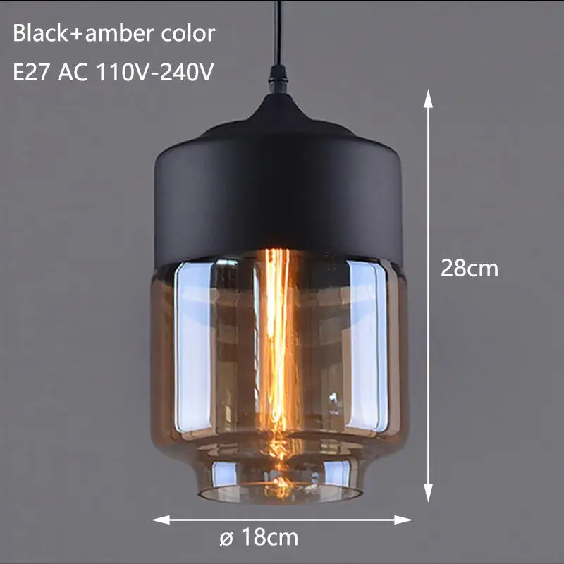 black amber lantern Скандинавский классический Лофт стеклянные подвесные лампы светодиодный светильник кухня ресторан бар гостиная спальня - Цвет корпуса: black amber lantern