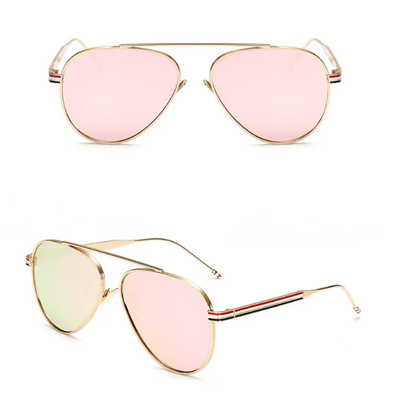 C8 gold pink Овальные зеркальные очки фирменные дизайнерские линзы Toad Oculos de sol женские очки для вождения мужские солнцезащитные очки с металлической оправой - Цвет линз: C8 gold pink