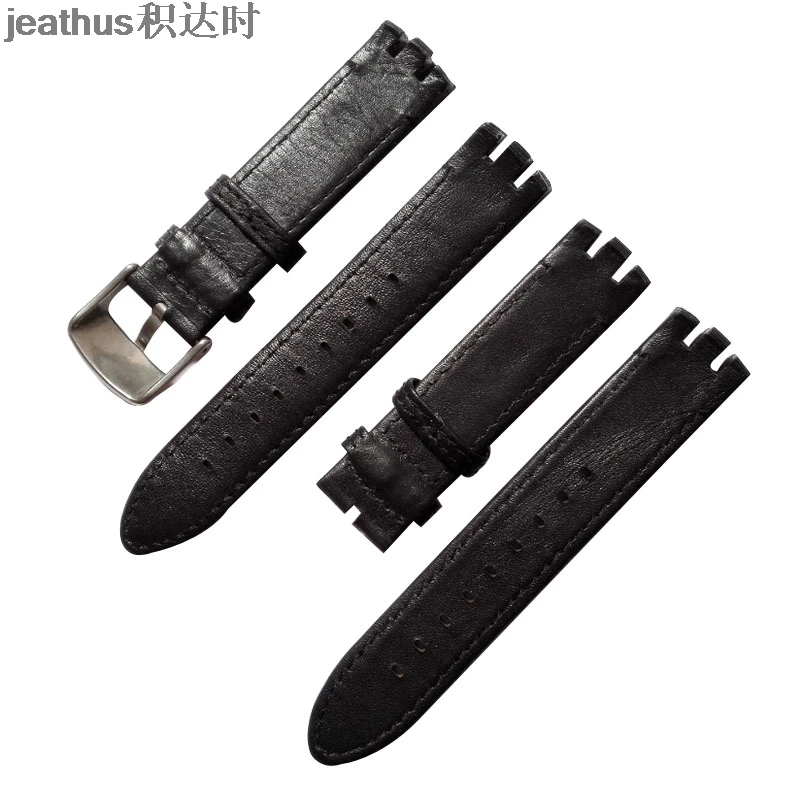 Jeathus ремешок для часов Замена для swatch YTS402 409 713 YTB400 20 мм кожаный ремешок 20 мм Пряжка браслет подлинный ремешок для часов