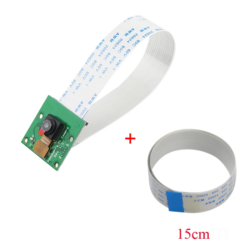 with whitecable 15cm Для камеры Raspberry Pi 1080 p 720 p Модуль камеры для Raspberry Pi 3 Model B+ 5Mp веб-камера для Raspberry Pi 2 Модель B кабель камеры - Цвет: with whitecable 15cm
