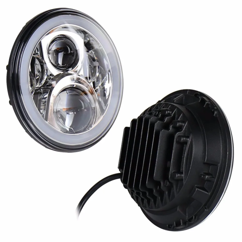 7-дюймовая фара 60 Вт ангельские глазки белая лампа DRL и желтая головного света