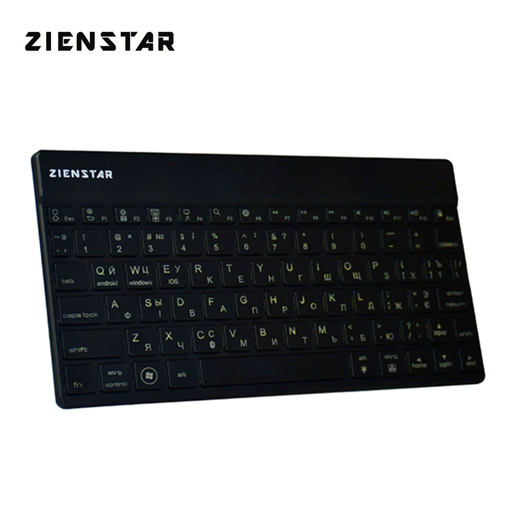 

Zienstar Russian Wireless Keyboard Bluetooth 3.0 with 7 Colors Backlit for IPAD MACBOOK LAPTOP Computer PC and Tablet