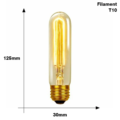 Ретро Эдисон светильник лампа E27 220V 40W T185 T10 T45 накаливания ampoule старинные лампы