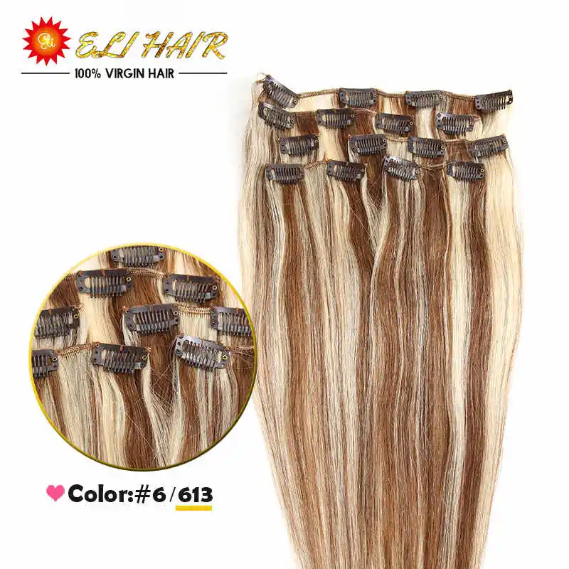 Full Head 14&quot16&quot18&quot20&quot22&quot24&quotClip in 100% Remy Real Human Hair Extensions |