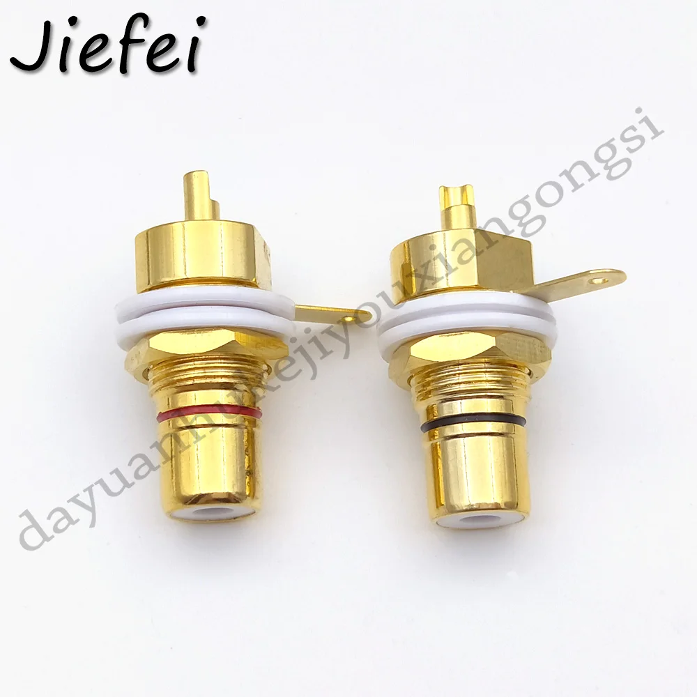 2 шт. новый высококачественный позолоченный медный гнездовой разъем RCA для