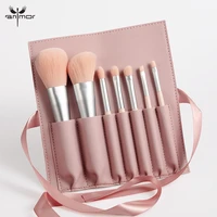 anmor new make up brushes 7pcs powder blending eyebrow shader makeup brush set quality synthetic hair with bag maquillage