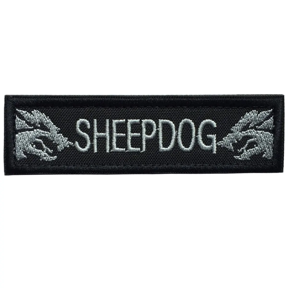 18 SHEEPDOG Gray Нашивка с вышивкой в Боге, мы доверяем, Череп, боевой дух, лозунг, нашивки, военный бой, тактическая аппликация, эмблема, вышитые значки - Цвет: 18 SHEEPDOG Gray