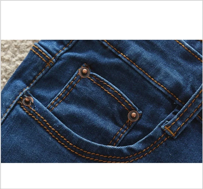 

GNDHICL 2017 Fashion 4 Buttons Retro Elastic High Waist Shorts Feminino Denim Shorts for Women Loose Plus Size Blue Jeans Short