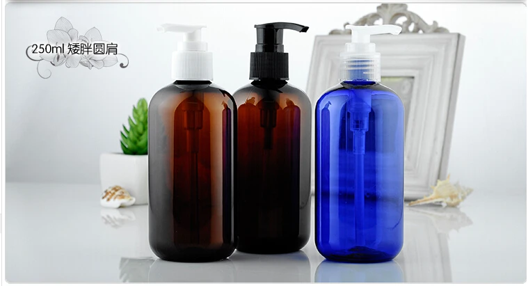 

Wholesale 250ml Round Shoulder Screw Pump Bottle Lotion Bottle 10PCS/LOT
