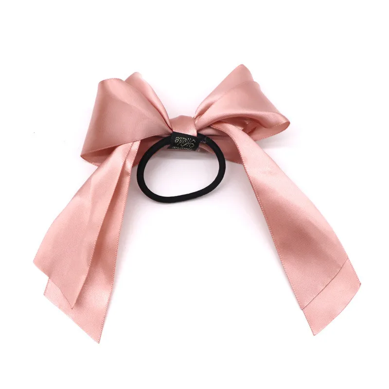 Pink 1 шт., женские резинки, тиара, атласная лента, бант для волос, резинка для волос, аксессуары для волос, резинка для волос - Цвет: Pink