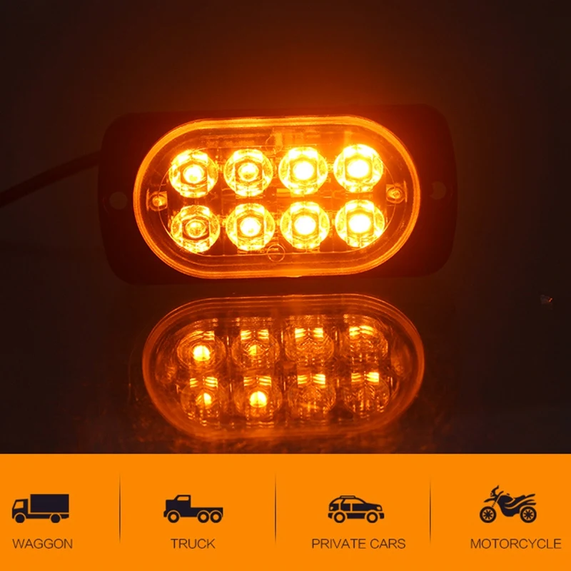 8-светодиодной вспышкой для восстановления Предупреждение Strobe Авто срочности аварийного сигнала светильник тумана мигающий
