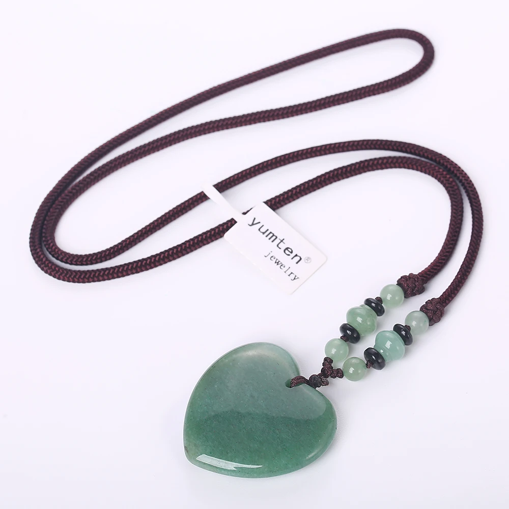 Yumten Green Jasper ожерелья с кулоном готические женские ювелирные украшения свадебные