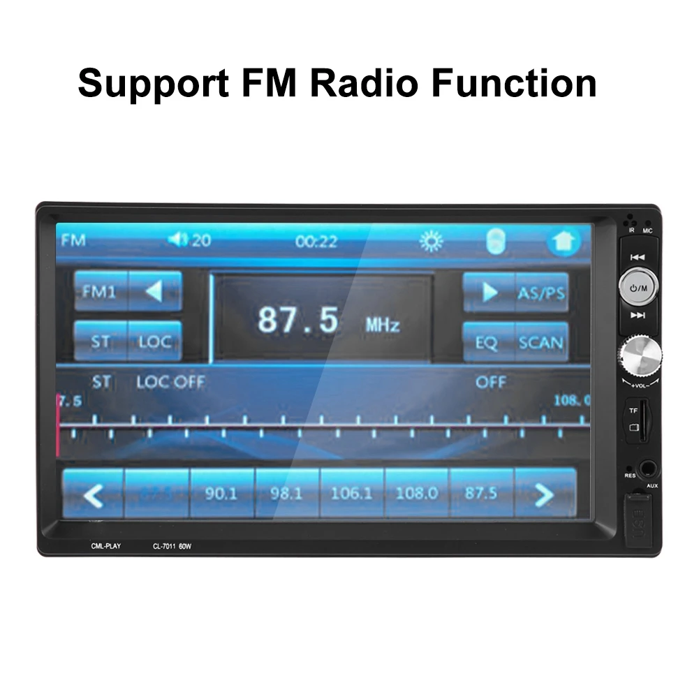 7 дюймовый HD Bluetooth двойной Din автомобильный стерео MP5 плеер FM Радио USB AUX 7011B дистанционного Управление автомобильного видеоплеера; Новое поступление